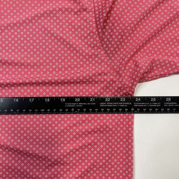 FJ FootJoy Pink White Circle Dot Golf Mens Short Sleeve Polo Shirt Medium - Picture 7 of 8
